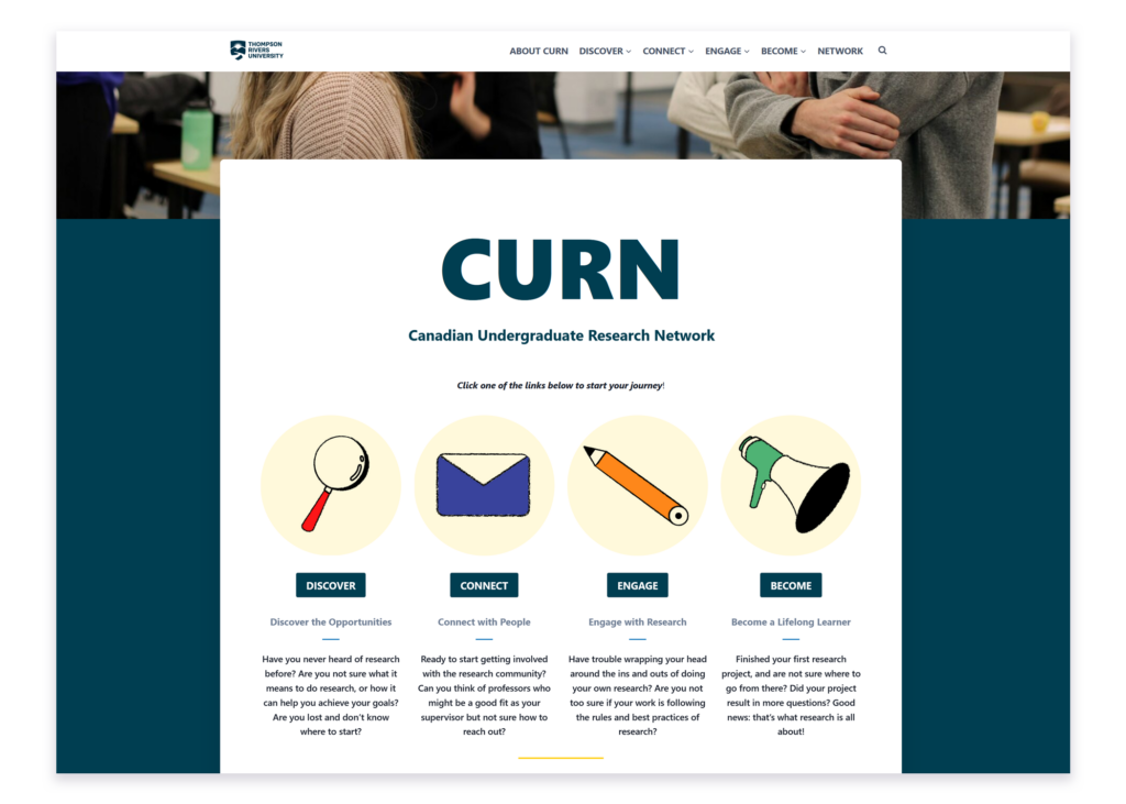 Diagram of the CURN model with interconnected circles labeled Connect, Understand, Respond, and Network, forming a continuous loop to illustrate a collaborative approach.
