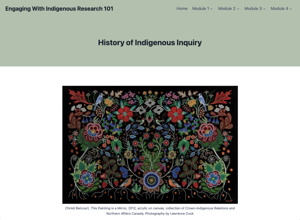 Infographic on Indigenous research showing interconnected elements like Community, Story, Relationships, and Land, arranged in a circular layout to emphasize holistic and relational research practices.