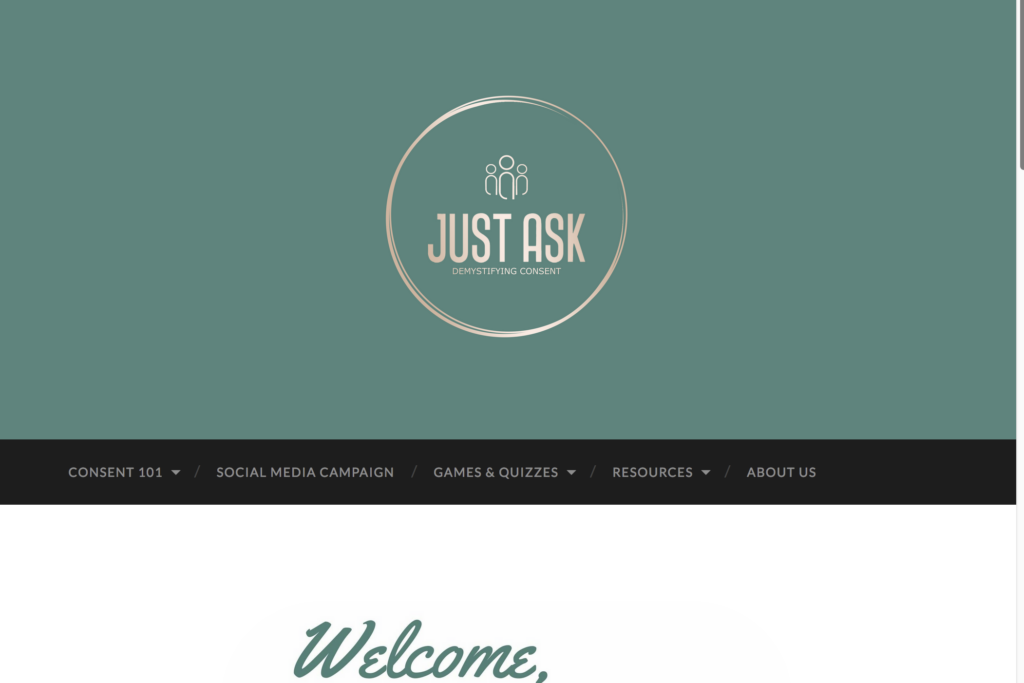 Infographic titled “Just Ask” with icons and short tips encouraging instructors to seek help, collaborate, and connect with support services when using educational technology or developing courses.