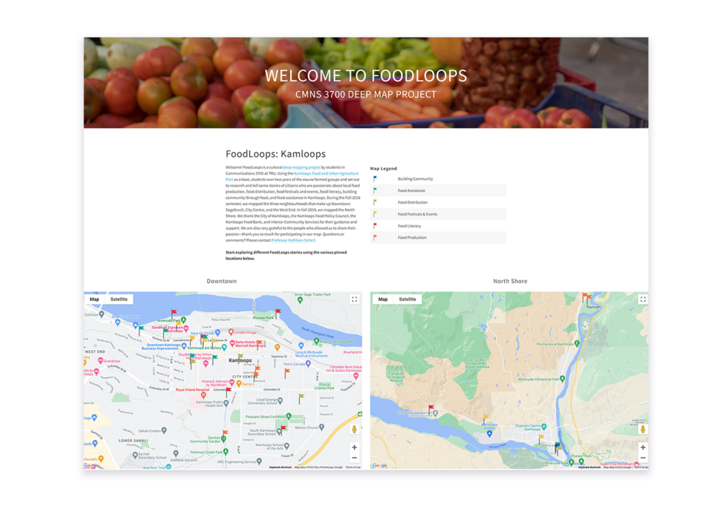Circular diagram showing interconnected stages of a food system, including Grow, Harvest, Process, Distribute, Eat, and Compost, forming a continuous loop labeled “The Food Loop.”